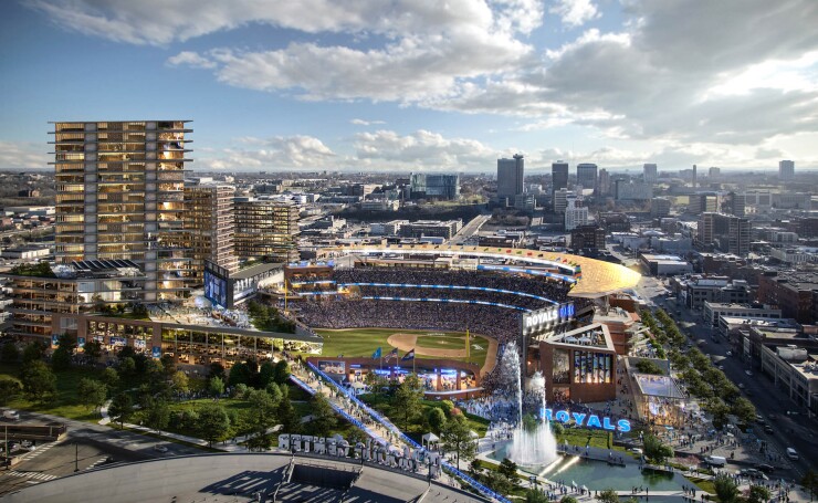 Rendering of proposed Kansas City Royals stadium