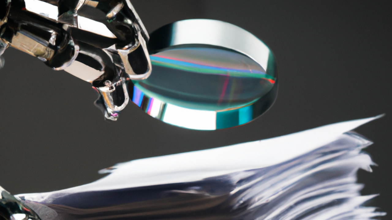 DALL·E 2023-01-11 11.41.08 - A robotic hand holds a magnifying glass over a stack of papers.png