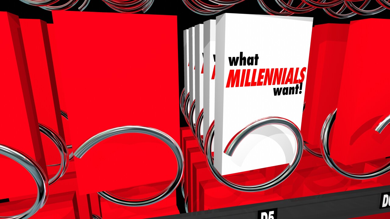 Vending machine with a "What Millennials Want!" candy bar
