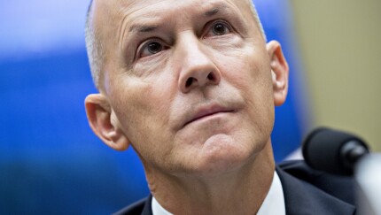 Richard Smith, former chairman and chief executive officer of Equifax, listens during a House Energy and Commerce Committee hearing in Washington.