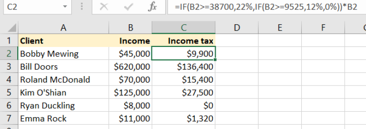 Microsoft Excel table