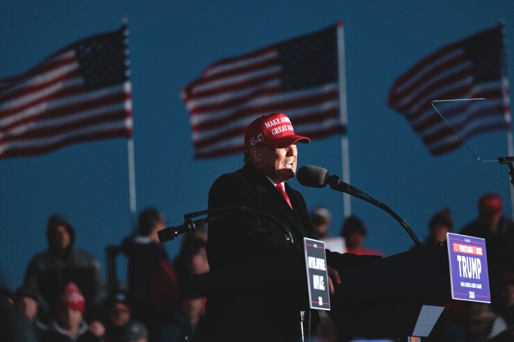 Donald Trump at a rally in Pennsylvania