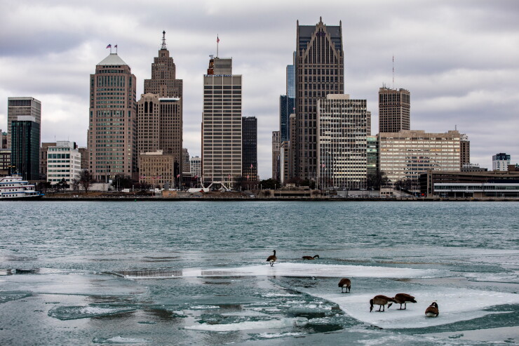 Detroit skyline as seen from Windsor, Ontario