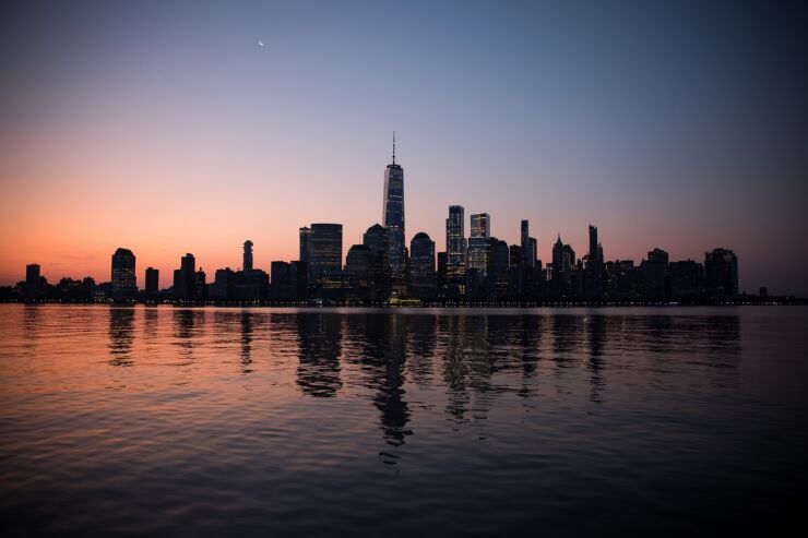 The Hudson River And Manhattan Skyline