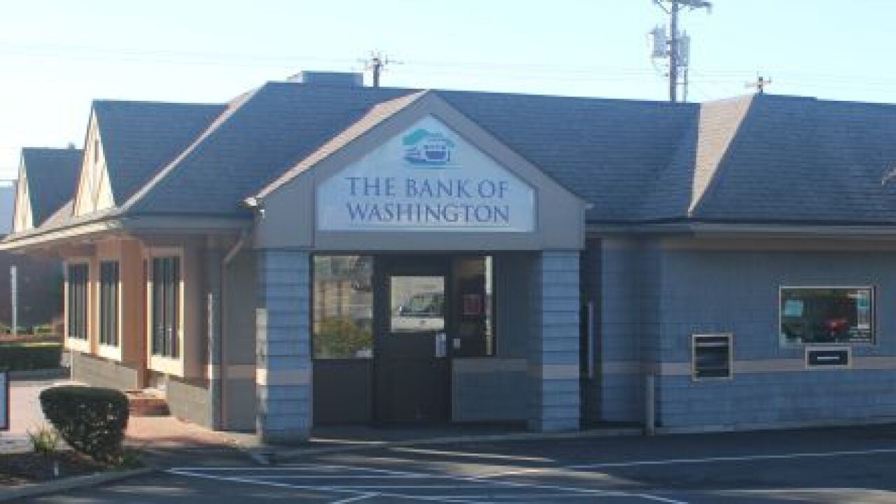 Bank of Washington's Lynnewood branch. The bank is being purchased by Tacoma, Wash.-based Sound Credit Union.