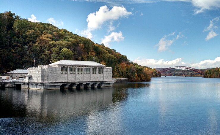 Croton Lake Gatehouse at the Croton Falls reservoir in New York