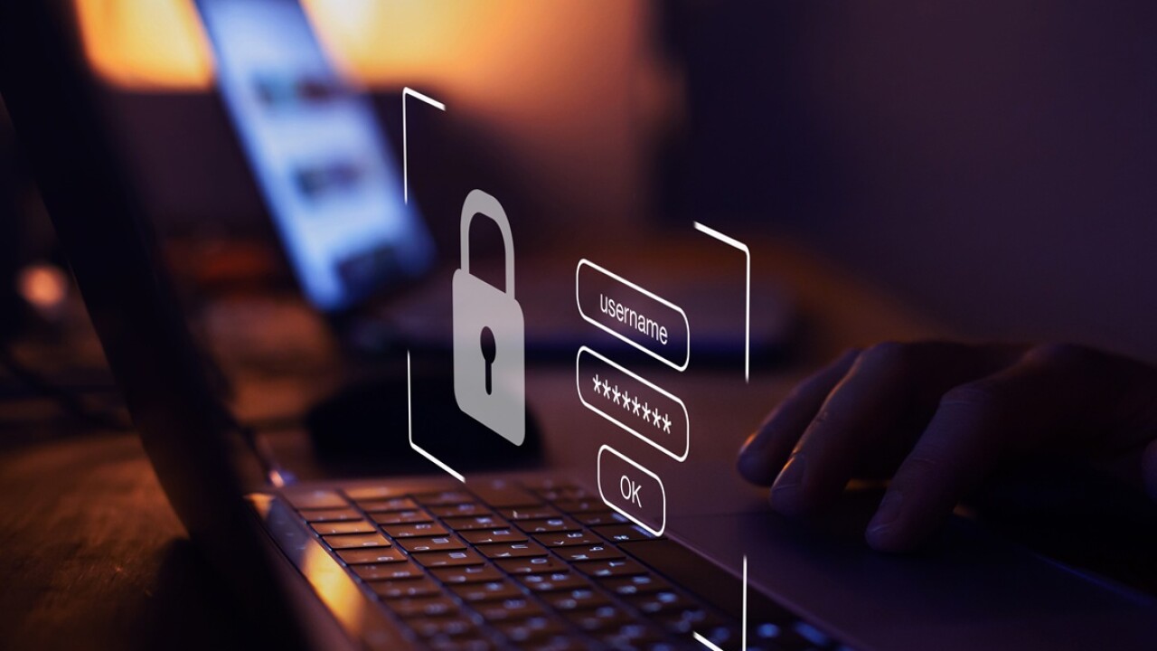 Use of dual factor authentication on a computer screen.