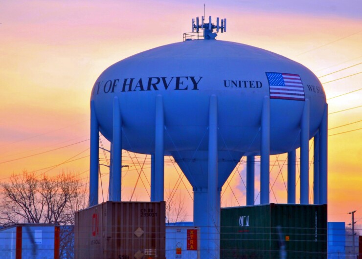 Water tower in Harvey, Illinois, taken 2010