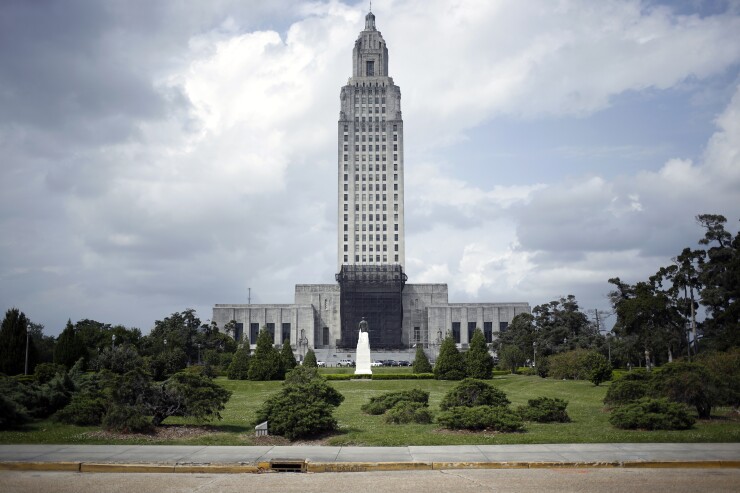 The Louisiana State Capitol stands in Baton Rouge, Louisiana, U.S., on Wednesday, March 28, 2018