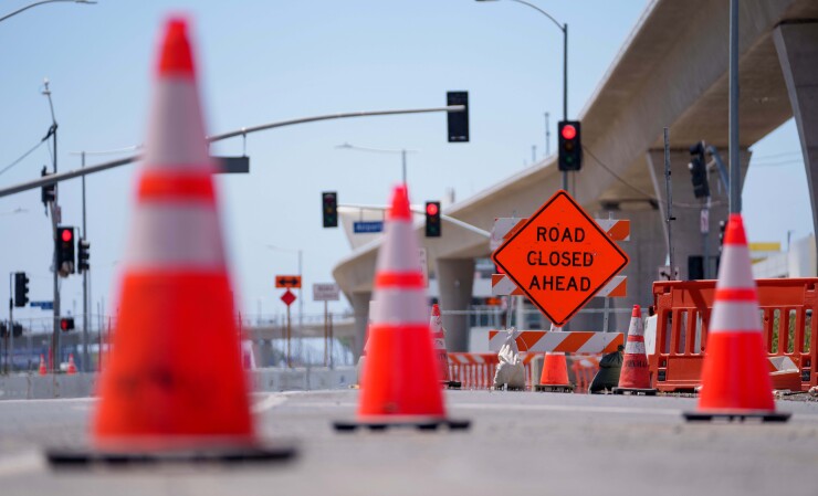 Construction cones in Los Angeles