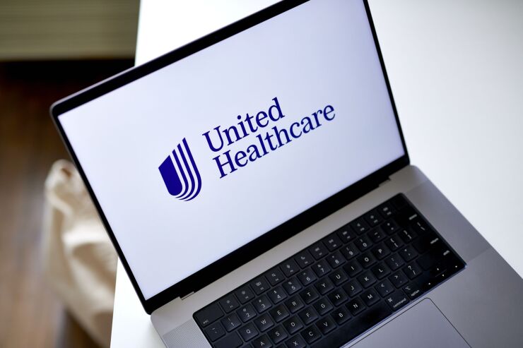 Laptop with United Healthcare logo on it