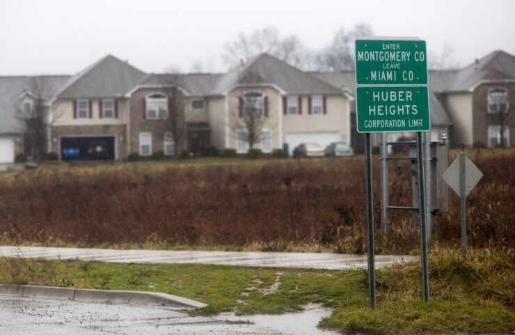 Sign at border of Huber Heights, Ohio