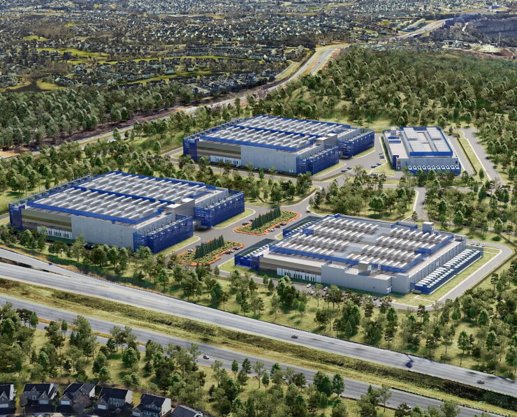 A rendering of a Vantage data center near Ashburn Va.