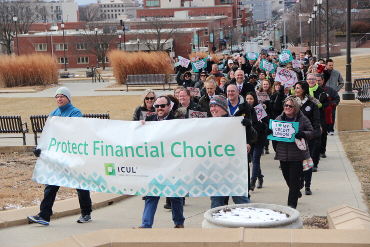 CU advocates rally in Des Moines, Iowa in support of the state's credit unions