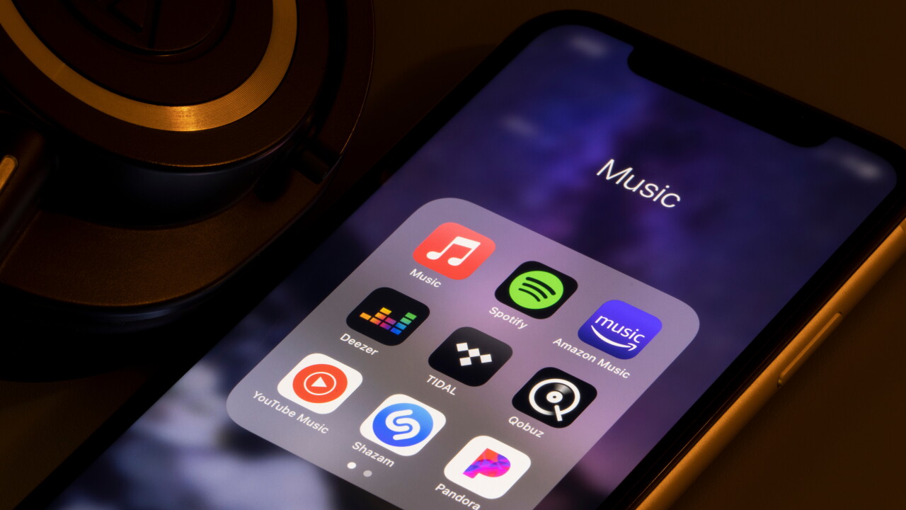 Music streaming apps on a mobile phone