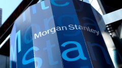 Morgan Stanley signage is displayed at their headquarters in New York.