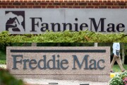 Signage in front of the Fannie Mae and Freddie Mac headquarters.