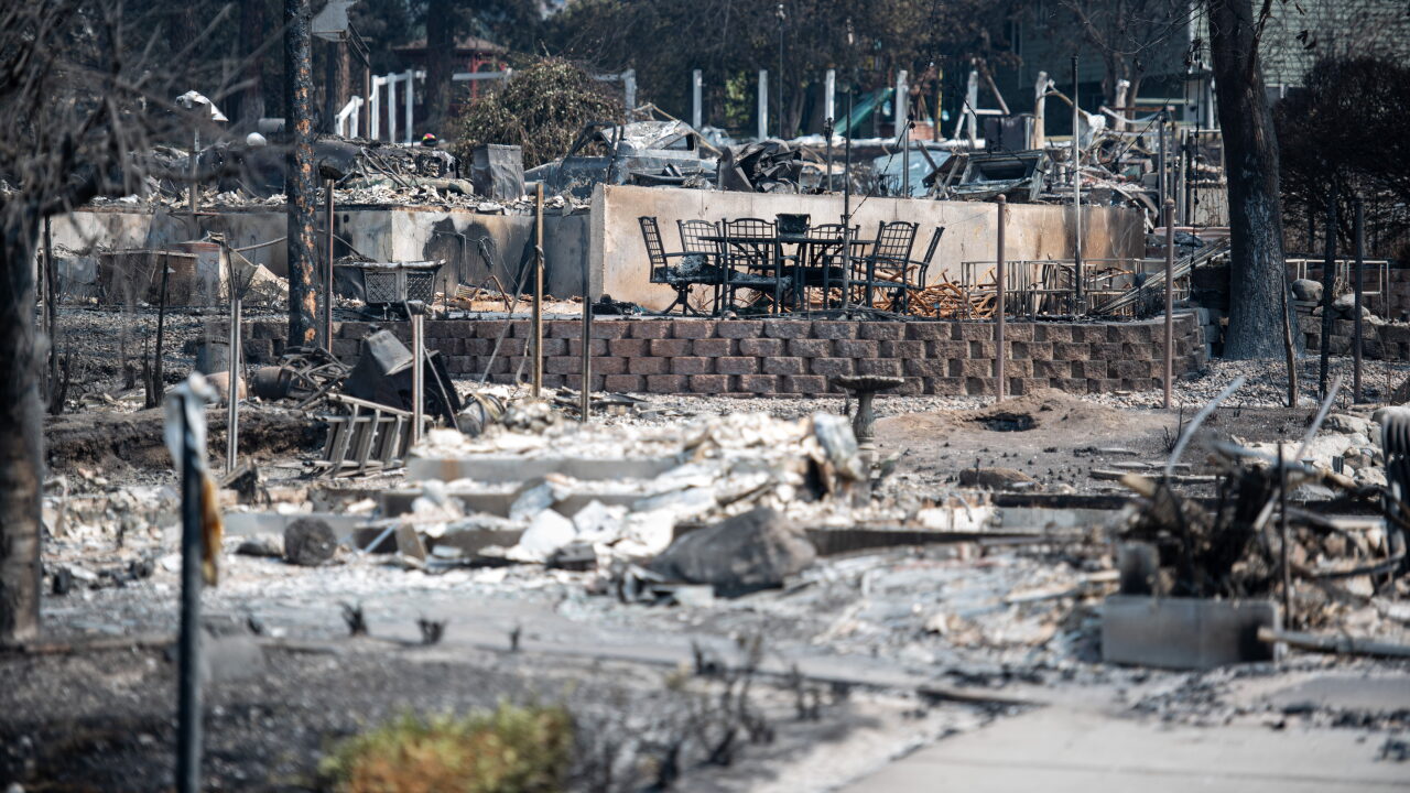 Homes in Spokane, Washington, that were destroyed by wildfire