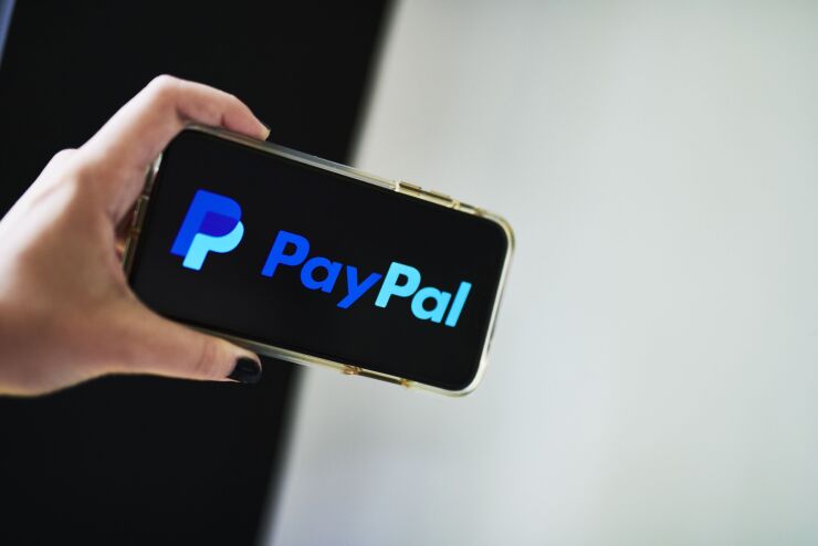 PayPal on phone, landscape