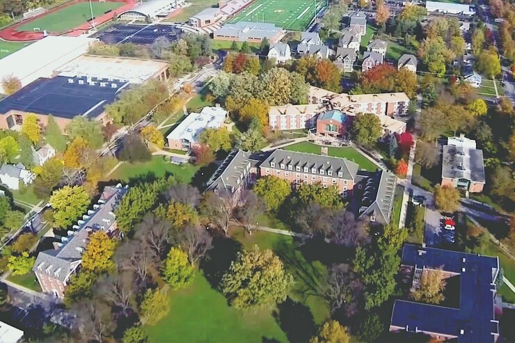 The campus of Oberlin College in Oberlin, Ohio.