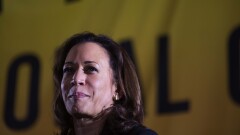 Sen. Kamala Harris, D-Calif. and 2020 presidential candidate, listens during the Poor People's Campaign Forum in Washington on June 17, 2019.