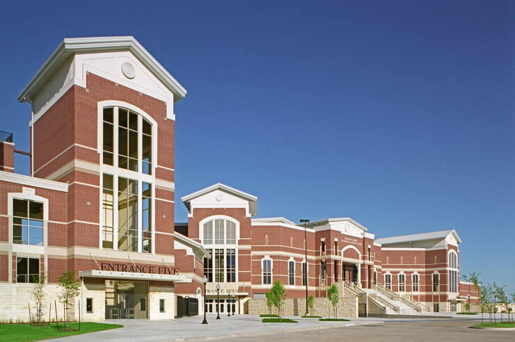 The bond-financed Richard Berry Educational Support Center serves schools in the Cypress-Fairbanks Independent School District with an indoor athletic arena, full-service conference center with full-service kitchen facilities, administrative office spaces, a performing arts center, and a competition stadium with concession stands and pressbox.