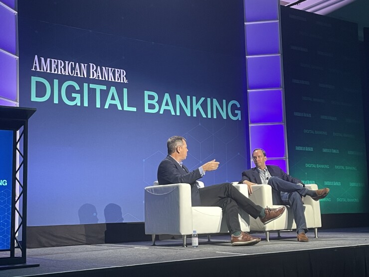 Deloitte's Gys Hyman and Truist's Jay Poole speaking at American Banker's Digital Banking conference