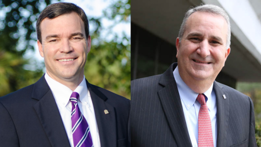 CenterState CEO John Corbett, left, and Tom Iadanza, chief banking officer at Valley National.