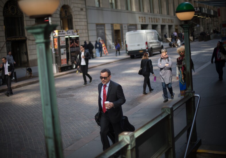 man walking nYC street