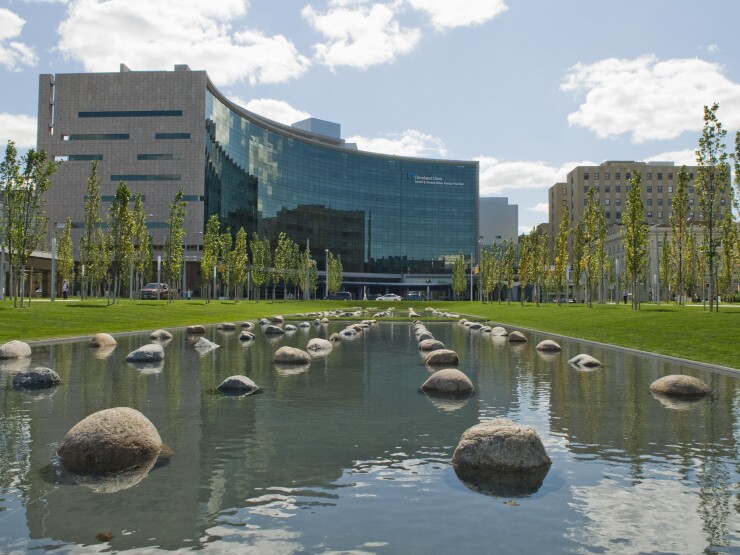 View of the Miller Family Pavilion on the main campus of the Cleveland Clinic, in Cleveland, Ohio.