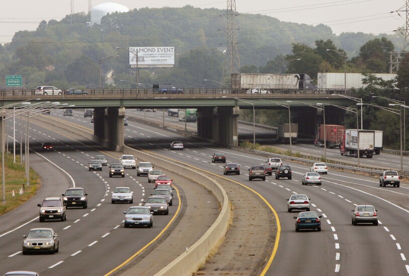 Traffic moves along the New Jersey Turnpike outside of Woodbridge, New Jersey, Wednesday, October 5, 2005.