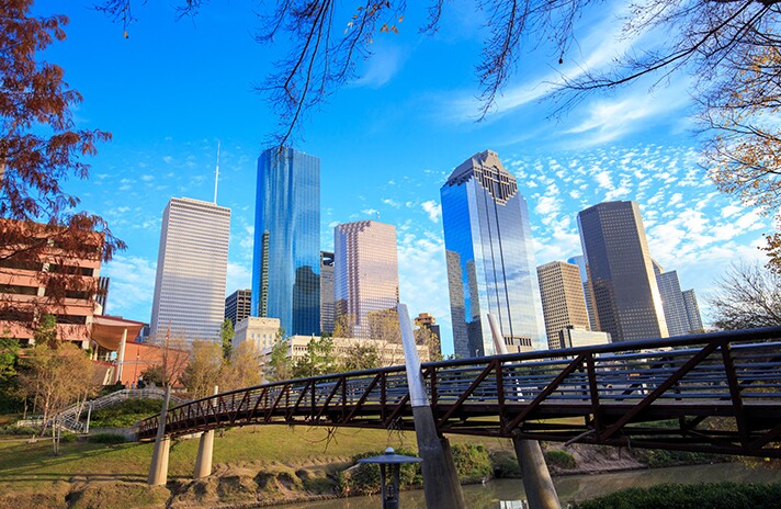 Houston skyline.