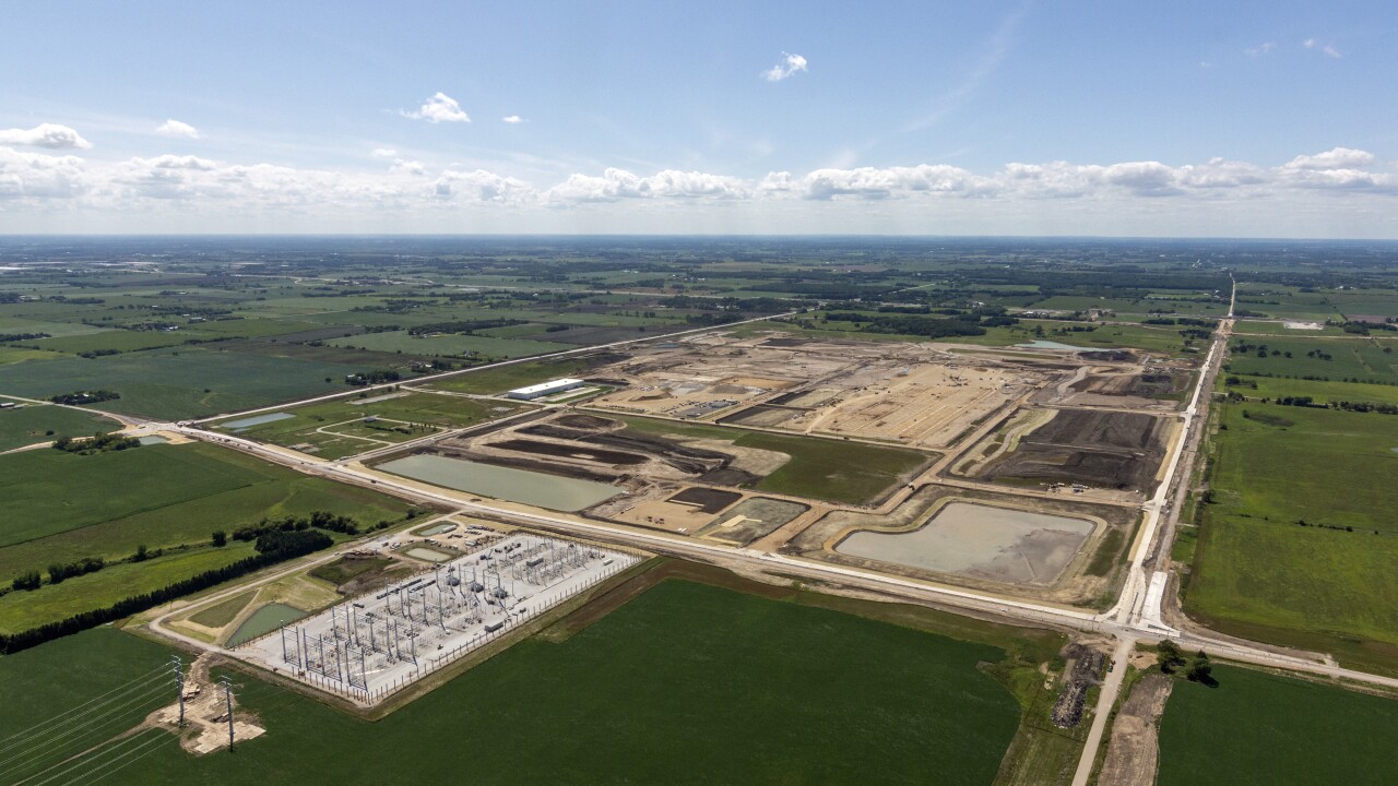 An aerial view of the Foxconn site in Mount Pleasant, Wisconsin in August 2019.