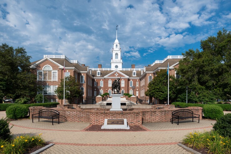 The Delaware Legislative Hall, which is the state's capitol building.