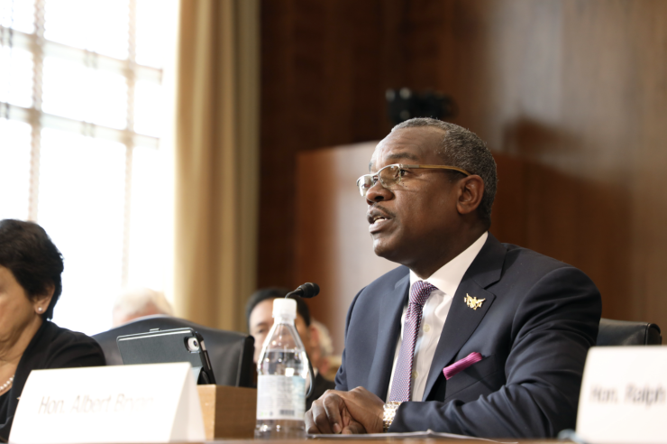Governor Albert Bryan Jr testifies at a U.S. House committee hearing