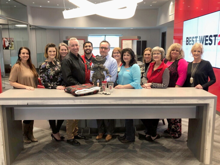 Texas Tech Federal Credit Union’s mortgage team (from left to right): Averi Lewis, Crystal Barrett, Susan Daniel, Tom Couture, Alex Ramirez, Jay Herrin, Bridget Robison, Rhonda Bloodworth, Amanda Barnett, Lori Hill, Karen Wallin and Kelly Prayor.