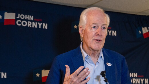 Senator John Cornyn, a Republican from Texas, speaks to members of the media during a "Get Out The Vote" event at the Corpus Christi Police Officers Association Hall in Corpus Christi, Texas.