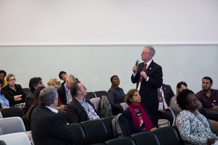 COSO chairman Paul Sobel speaking at an Institute of Internal Auditors conference