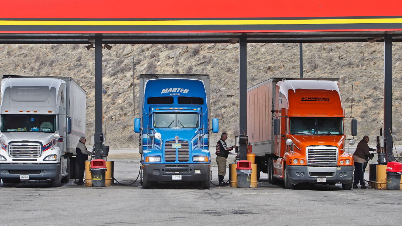 Truckers filling up