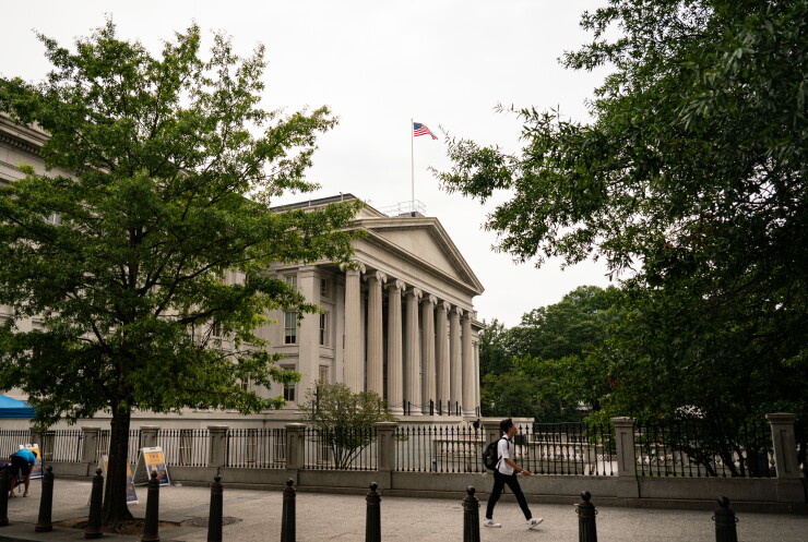 The U.S. Treasury building in Washington.