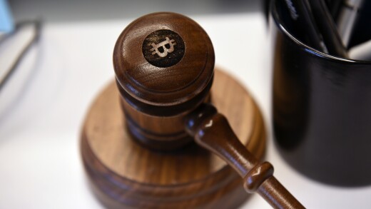 Gavel with Bitcoin emblem