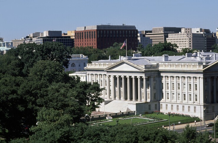 The U.S Treasury building