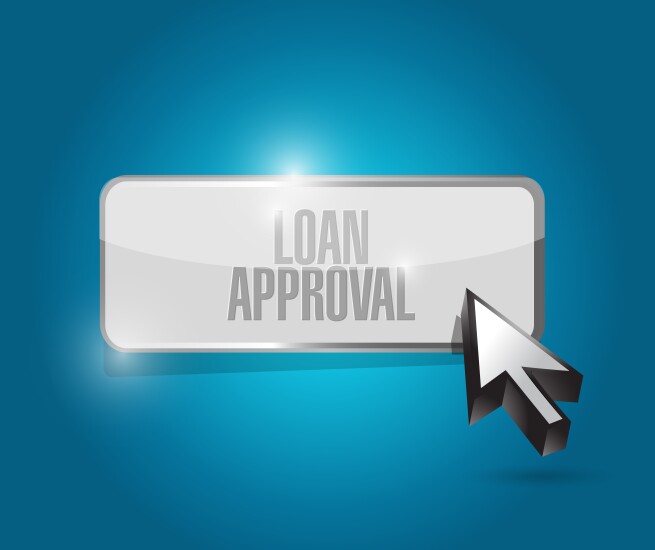 Online button for loan approval