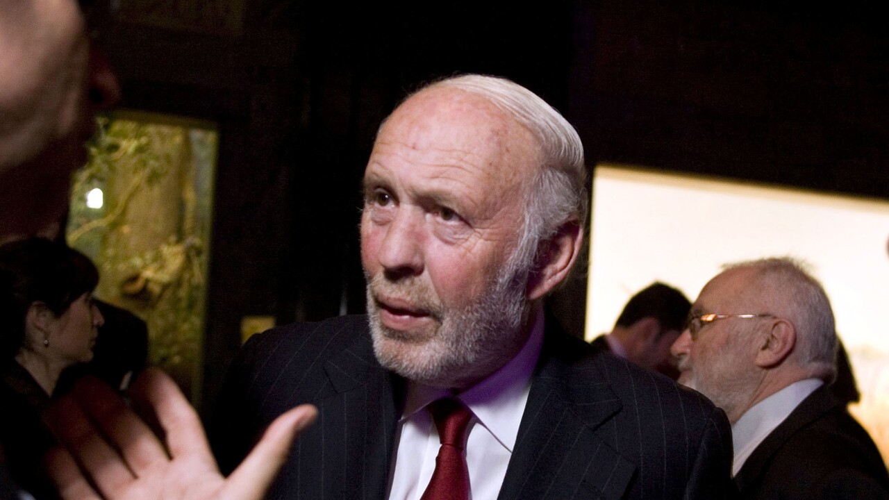 James Simons, Renaissance Technologies Corp, chairman and president, speaks during a reception at the American Museum of Natural History in New York