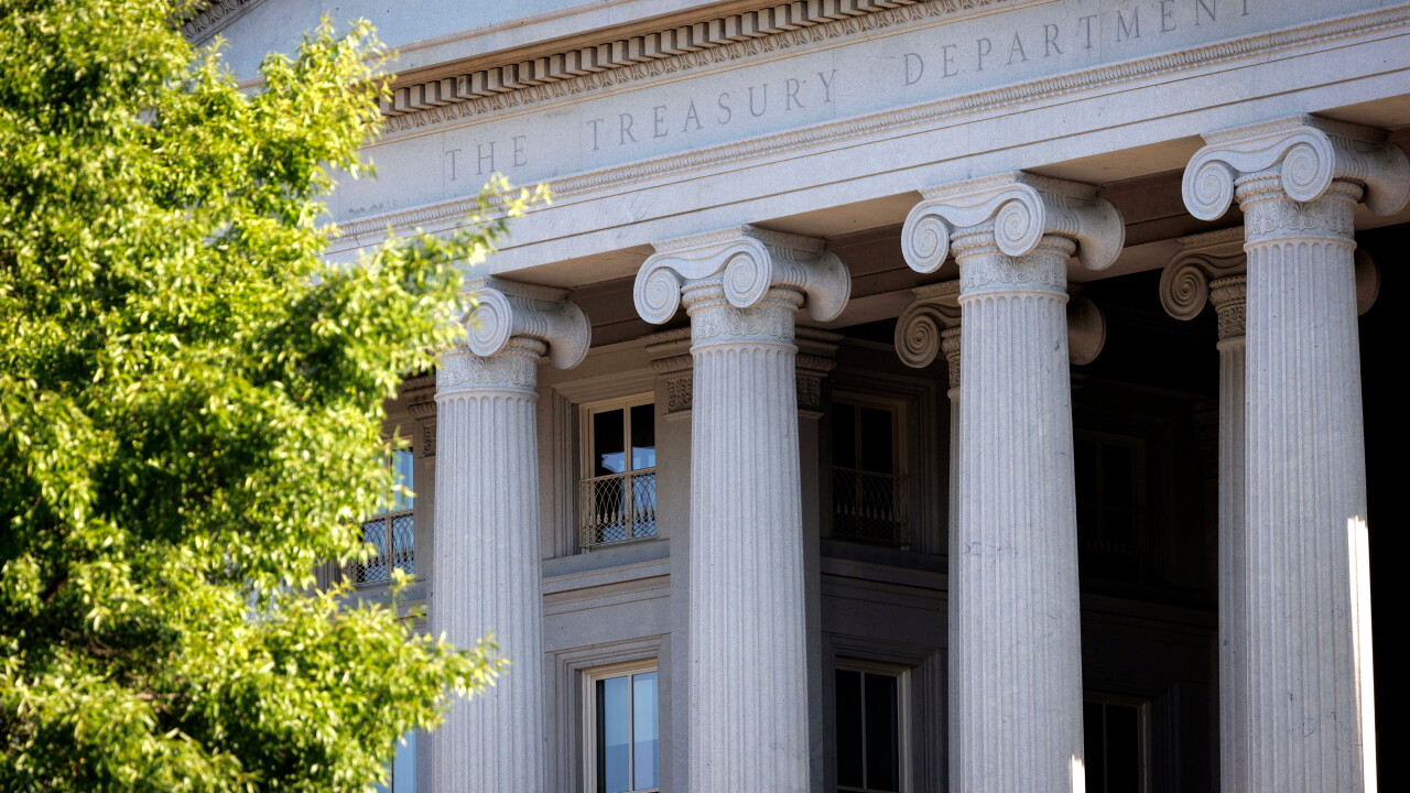 The US Treasury Department in Washington, DC.