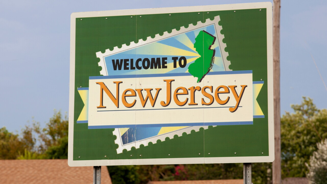 Welcome to New Jersey road sign