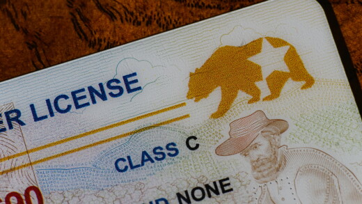 Lake Elsinore, California, USA - Dec 18, 2022: Closeup of California Real ID driver license focusing on the REAL ID logo