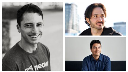 Clockwise from left: Brandon Arvanaghi, CEO of Meow; Eytan Bensoussan, co-founder and CEO of NorthOne; Immad Akhund, CEO of Mercury