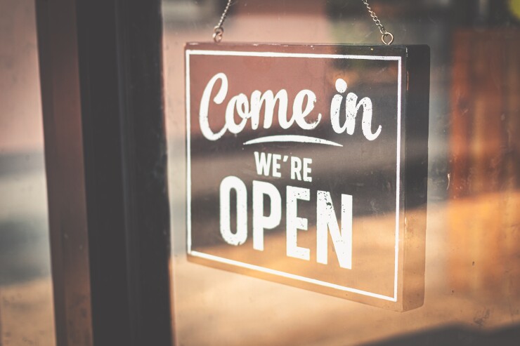 Open business sign