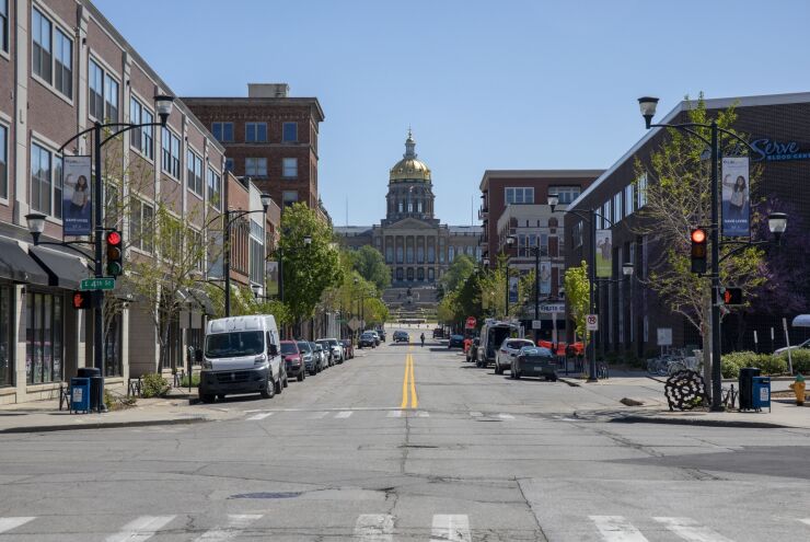 The Iowa capitol in Des Moines